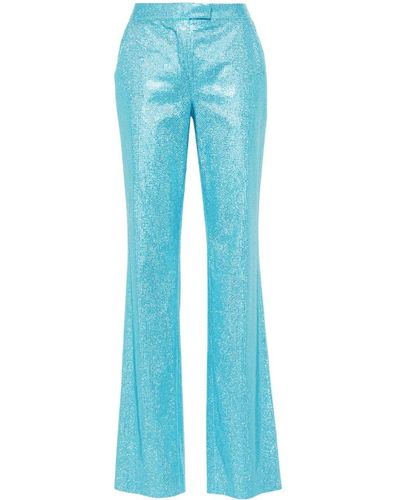 GIUSEPPE DI MORABITO Rhinestone-embellished Straight Trousers - Blue