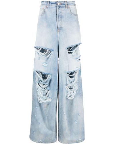 Vetements Jeans mit Distressed-Detail - Blau