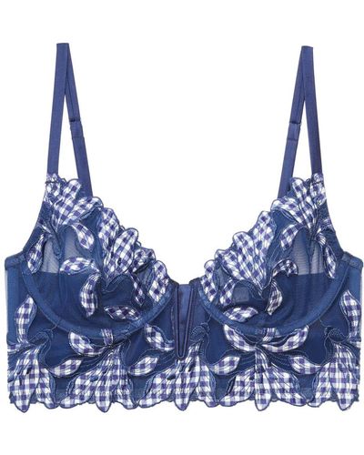 Fleur du Mal Lily Bh Met Gingham Ruit - Blauw