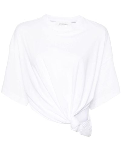 Sportmax Afgano T-Shirt mit Knoten - Weiß