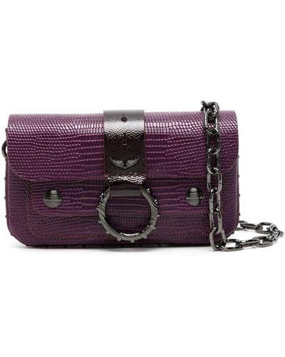 Zadig & Voltaire Kate Iguana-effect Leather Wallet Bag - Purple