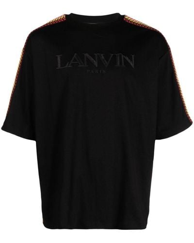 Lanvin Camiseta Curb con encaje - Negro