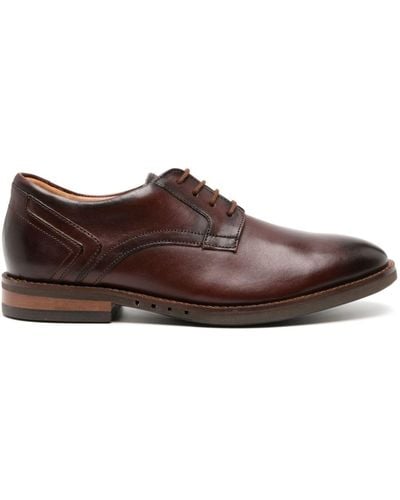 Clarks Un Hugh Lace Leather Derby Shoes - Brown