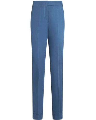 Etro Cropped Tailored Trousers - Blue