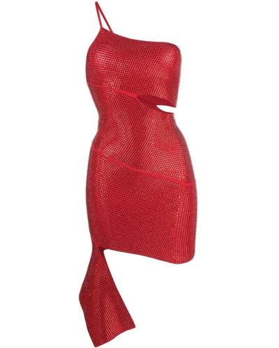 ANDREADAMO Rhinestone-embellished Mini Dress - Red