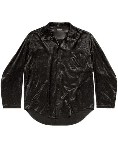 Balenciaga Camisa con aplique de cristal - Negro