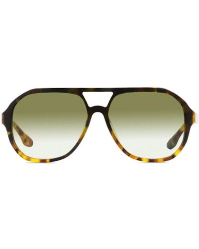 Victoria Beckham Tortoiseshell Pilot-frame Sunglasses - Green