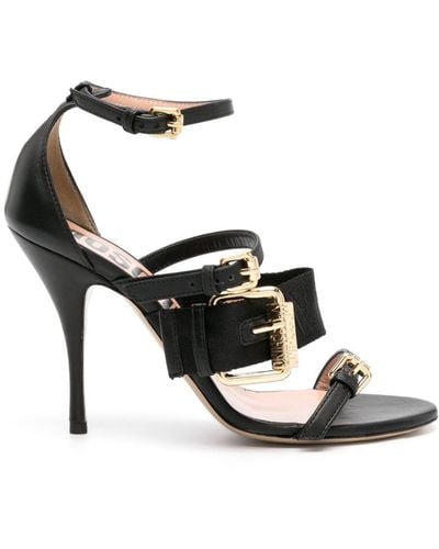 Moschino Buckle-strap Leather Sandals - Black