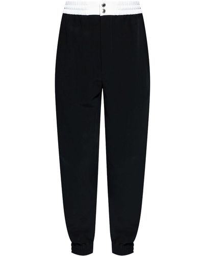 Alexander McQueen Striped Cady Track Trousers - Black