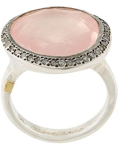 Rosa Maria Pink quartz and diamond cocktail ring - Métallisé