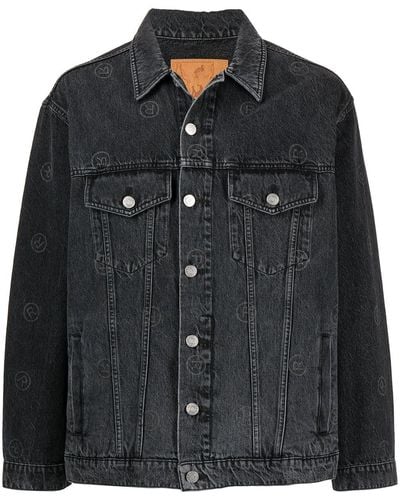 Martine Rose Logo-print Denim Jacket - Black