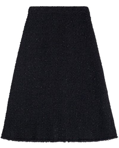 Balenciaga Jupe en tweed à coupe évasée - Noir