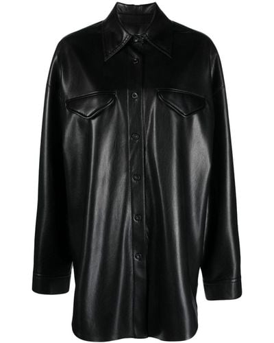 Nanushka Kaysa Faux-leather Shirt - Black
