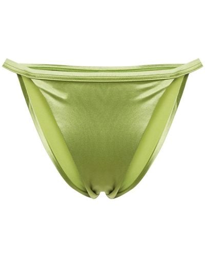 Form and Fold The Bare Satin Bikini Bottoms - Green