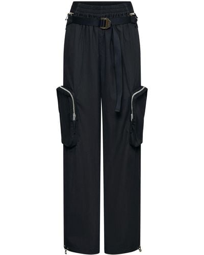 Dion Lee Blouson Belted-waist Trousers - Black