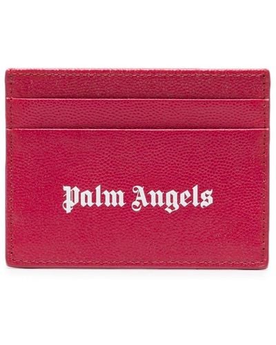 Palm Angels Kartenetui mit Logo-Print - Rot