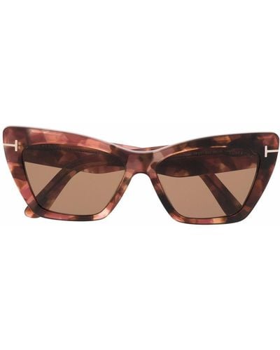 Tom Ford Cat-Eye-Sonnenbrille in Schildpattoptik - Braun