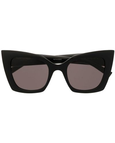 Saint Laurent Bold Cat Eye Frame Sunglasses - Black