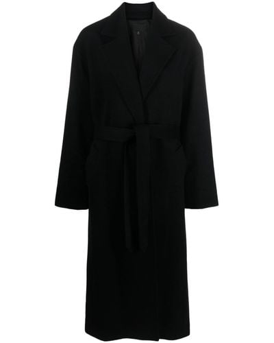 Nili Lotan Fabien Belted Wrap Maxi Coat - Black