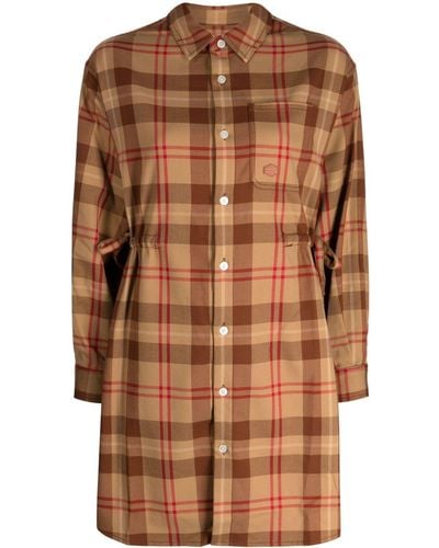 Chocoolate Robe-chemise à carreaux - Marron
