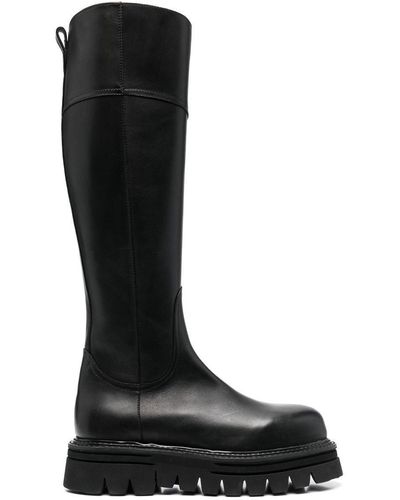 Casadei Calf Leather Knee-length Boots - Black