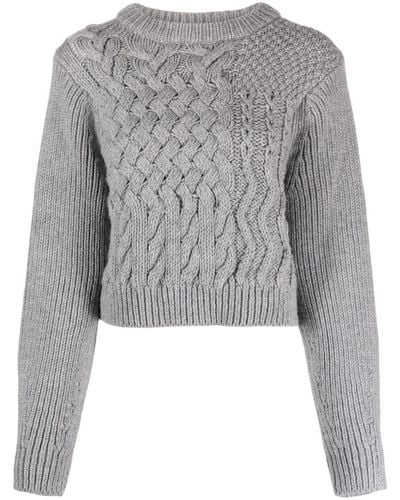 Cecilie Bahnsen Jolene Fisherman-knit Wool Jumper - Grey