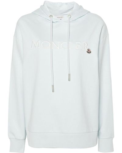 Moncler Embroidered-logo Cotton Hoodie - White