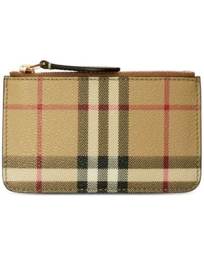 Burberry Vintage-check Print Coin Purse - Natural