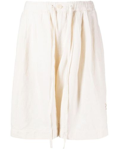 STORY mfg. Pumpkin-embroidered Organic-cotton Shorts - White