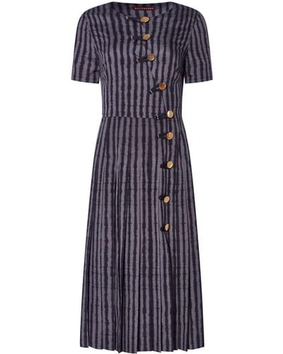 Altuzarra Myrtle Striped Midi Dress - Blue
