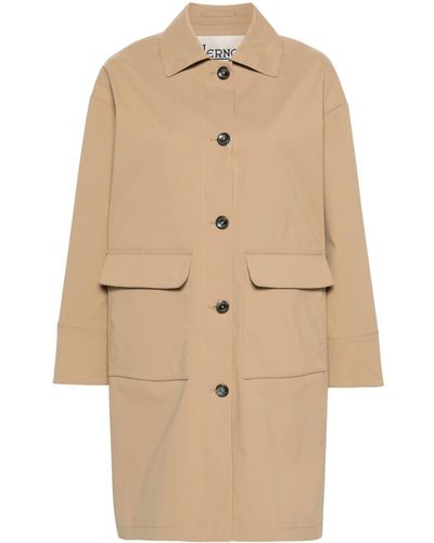 Herno Spread-collar Single-breasted Coat - Natural