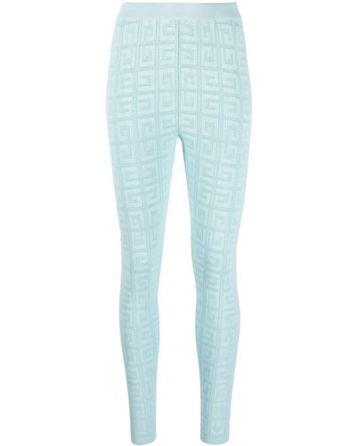 Givenchy Leggings skynny celesti con motivo 4g jacquard - Blu