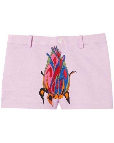 Emilio Pucci Graphic-print Cotton Shorts - Pink