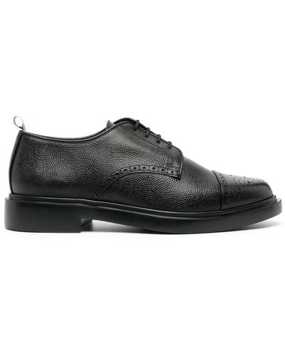 Thom Browne Almond-toe Derby Shoes - Black