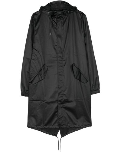 Rains Fishtail Midi Parka Raincoat - Black