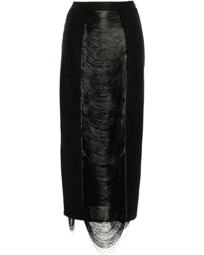 Alexander McQueen Fringe-detail Panelledskirt - Black