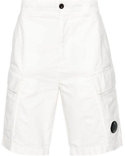C.P. Company Ottoman Cotton Cargo Shorts - White
