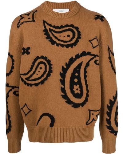 Pringle of Scotland Paisley Motif Wool Sweater - Brown