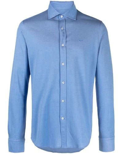 Paul & Shark Spread Collar Cotton Shirt - Blue