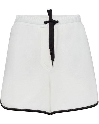 Brunello Cucinelli French Terry Cotton Monili Shorts - White
