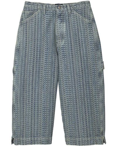 Marc Jacobs Monogram-print Denim Shorts - Blue