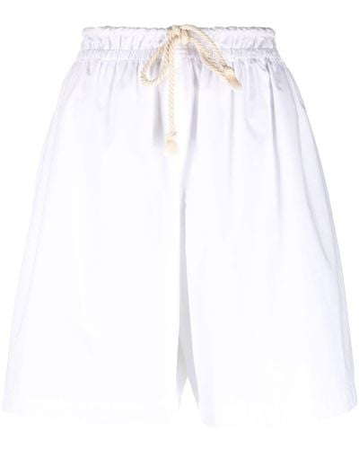 Jil Sander Pantalones cortos anchos con cordones - Blanco