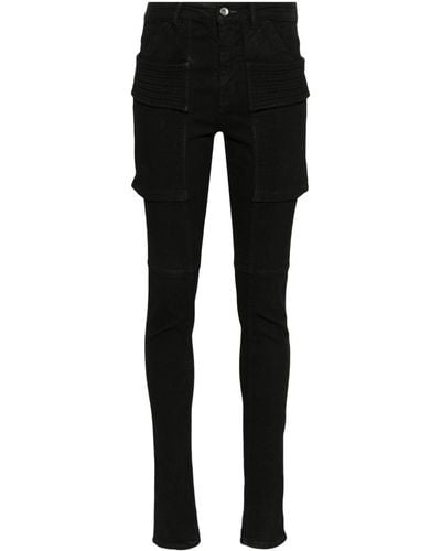 Rick Owens Pantalone In Denim Creatch - Black