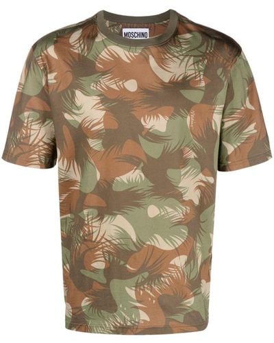 Moschino T-Shirt mit Camouflage-Print - Grün