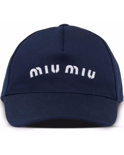 Miu Miu ロゴ デニムキャップ - ブルー