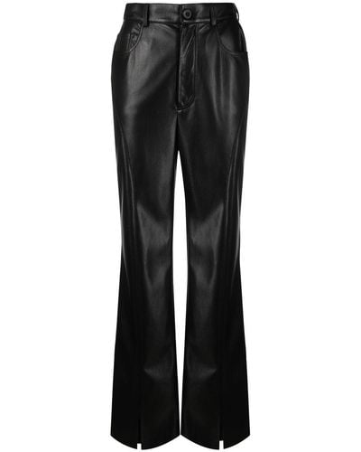 Nanushka Faux-leather Bootcut Trousers - Black