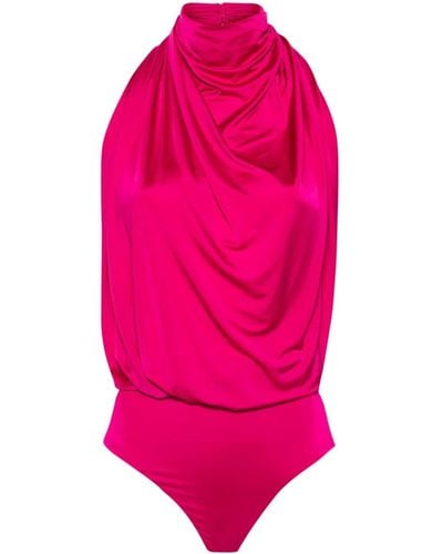 Alexandre Vauthier Draped-detail Bodysuit - Pink
