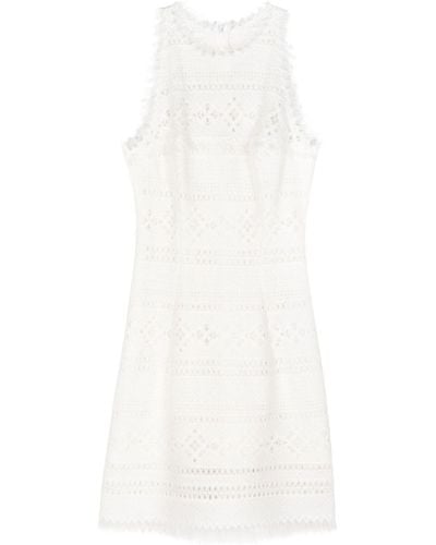 Ermanno Scervino Fringed Knitted Mini Dress - White