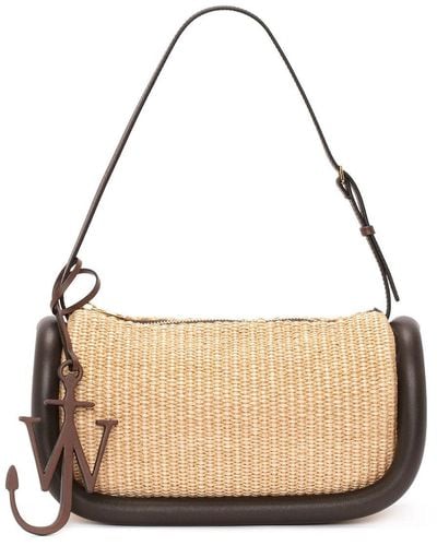 JW Anderson Bumper-15 Raffia Schoudertas - Naturel