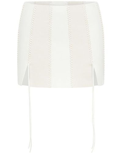 Dion Lee Striped Knitted Miniskirt - White